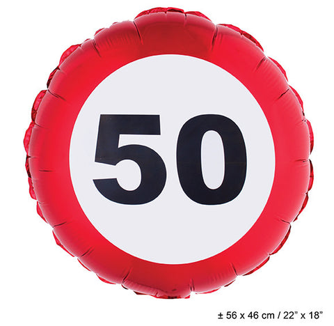 Folienballon Verkehrsschild 50. Geburtstag