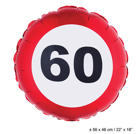 Folienballon Verkehrsschild 60. Geburtstag