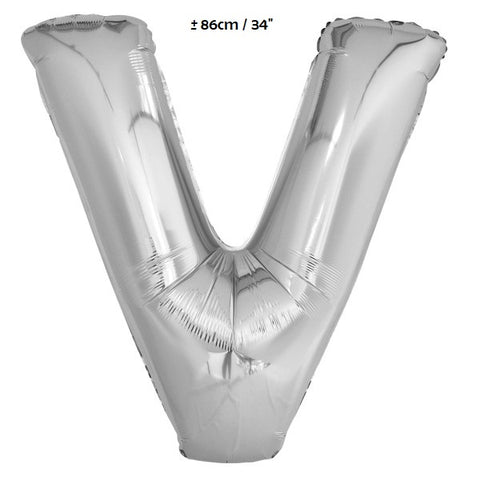 Folienballon Buchstabe "V" Silber