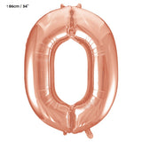 Folienballon Zahl "0" Rose Gold