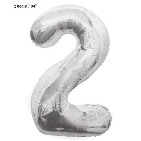 Palloncino foil numero"2"argento