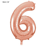 Folienballon Zahl "6" Rose Gold